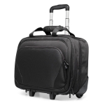 Trolley de poliéster com bolso para laptop Executive 17 cor preto