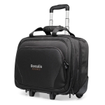 Trolley de poliéster com bolso para laptop Executive 17 cor preto vista principal