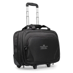 Trolley de poliéster com bolso para laptop Executive 17 cor preto vista principal