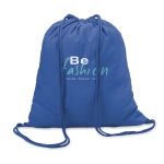 Mochila personalizada de algodão de 100 g/m² Eco Trend cor azul vista principal