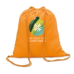 Mochila personalizada de algodão de 100 g/m² Eco Trend cor cor-de-laranja segunda vista principal