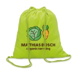 Mochila personalizada de algodão de 100 g/m² Eco Trend cor verde-lima