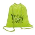 Mochila personalizada de algodão de 100 g/m² Eco Trend cor verde-lima vista principal