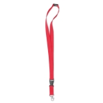 Lanyard personalizado de 2 cm com fivela e fecho BasicStyle Extra cor vermelho