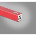 Powerbank personalizado económico de alumínio de 2.200 mAh Alu cor vermelho terceira vista