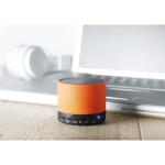 Coluna de som bluetooth circular colorido personalizado Soul cor cor-de-laranja terceira vista conjunto