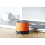 Coluna de som bluetooth circular colorido personalizado Soul cor cor-de-laranja quarta vista conjunto