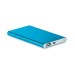 Bateria externa personalizada em alumínio de 4.000 mAh Powercard Alu cor azul