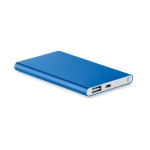 Bateria externa personalizada em alumínio de 4.000 mAh Powercard Alu cor azul real