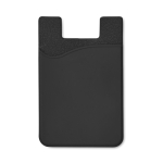 Porta-cartões personalizados de silicone com fita adesiva SilconCase cor preto