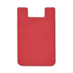 Porta-cartões personalizados de silicone com fita adesiva SilconCase cor vermelho