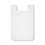 Porta-cartões personalizados de silicone com fita adesiva SilconCase cor branco