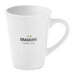 Caneca personalizada de café de cerâmica de 180ml Compact cor branco vista principal