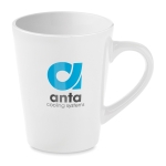 Caneca personalizada de café de cerâmica de 180ml Compact cor branco quarta vista principal