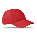 Boné corporativo barato de 6 painéis com fecho de velcro ColorCap cor vermelho