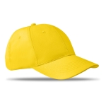 Boné corporativo barato de 6 painéis com fecho de velcro ColorCap cor amarelo