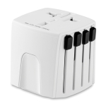 Adaptador de viagem barato da marca Skross para presentear clientes cor branco