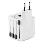 Adaptador de viagem barato da marca Skross para presentear clientes cor branco terceira vista