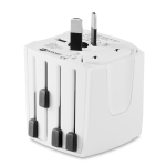 Adaptador de viagem barato da marca Skross para presentear clientes cor branco sétima vista