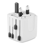 Adaptador de viagem barato da marca Skross para presentear clientes cor branco oitava vista