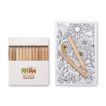 Conjunto para colorir com 12 lápis de cor e 10 desenhos Floral cor branco vista principal