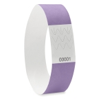 Pulseiras Tyvek personalizadas de 19 mm cor violeta sexta vista