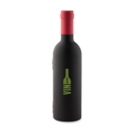 Set promocional de vinho em forma de garrafa com 3 acessórios Malbec cor preto vista principal