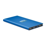 Powerbank solar para brindes de 8.000 mAh Powercard Solarslim cor azul real