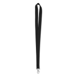 Lanyard personalizado barato de 2 cm com fecho mosquetão BasicStyle cor preto