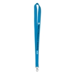 Lanyard personalizado barato de 2 cm com fecho mosquetão BasicStyle cor turquesa vista principal