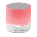 Coluna de som empresarial circular Bluetooth com LED de 3 cores Disco cor branco segunda vista