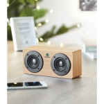 Coluna Bluetooth Eco cor madeira vista conjunto principal