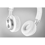 Auriculares over-ear bluetooth 4.2 modernos com logotipo impresso Jazz cor branco terceira vista