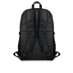 Mochila promocional para portátil de 15'' com detalhes ripstop City cor preto terceira vista