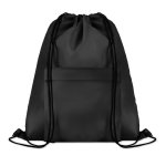 Mochilas publicitárias de cordão com bolso Urban Pocket cor preto