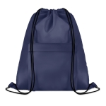 Mochilas publicitárias de cordão com bolso Urban Pocket cor azul