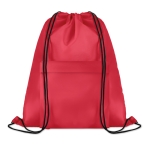 Mochilas publicitárias de cordão com bolso Urban Pocket cor vermelho