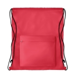 Mochilas publicitárias de cordão com bolso Urban Pocket cor vermelho terceira vista