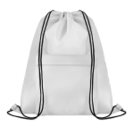 Mochilas publicitárias de cordão com bolso Urban Pocket cor branco