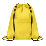 Mochilas publicitárias de cordão com bolso Urban Pocket cor amarelo