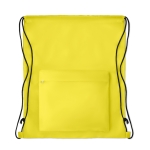 Mochilas publicitárias de cordão com bolso Urban Pocket cor amarelo terceira vista