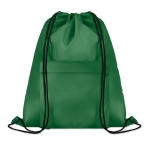 Mochilas publicitárias de cordão com bolso Urban Pocket cor verde