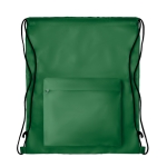 Mochilas publicitárias de cordão com bolso Urban Pocket cor verde terceira vista