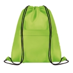 Mochilas publicitárias de cordão com bolso Urban Pocket cor verde-lima