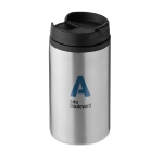 Caneca térmica promocional pequena e económica de aço 250ml Signa cor prateado mate vista principal