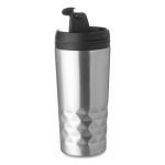 Caneca térmica em aço inoxidável com design geométrico 280ml Trilliant cor prateado mate