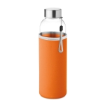 Garrafas de vidro com manga de neoprene 500ml Downtown cor cor-de-laranja