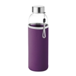 Garrafas de vidro com manga de neoprene 500ml Downtown cor violeta