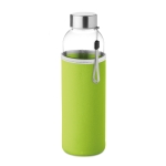 Garrafas de vidro com manga de neoprene 500ml Downtown cor verde-lima