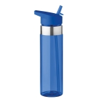 Bidões personalizados de tritan com bocal dobrável 650ml MetalRing cor azul transparente